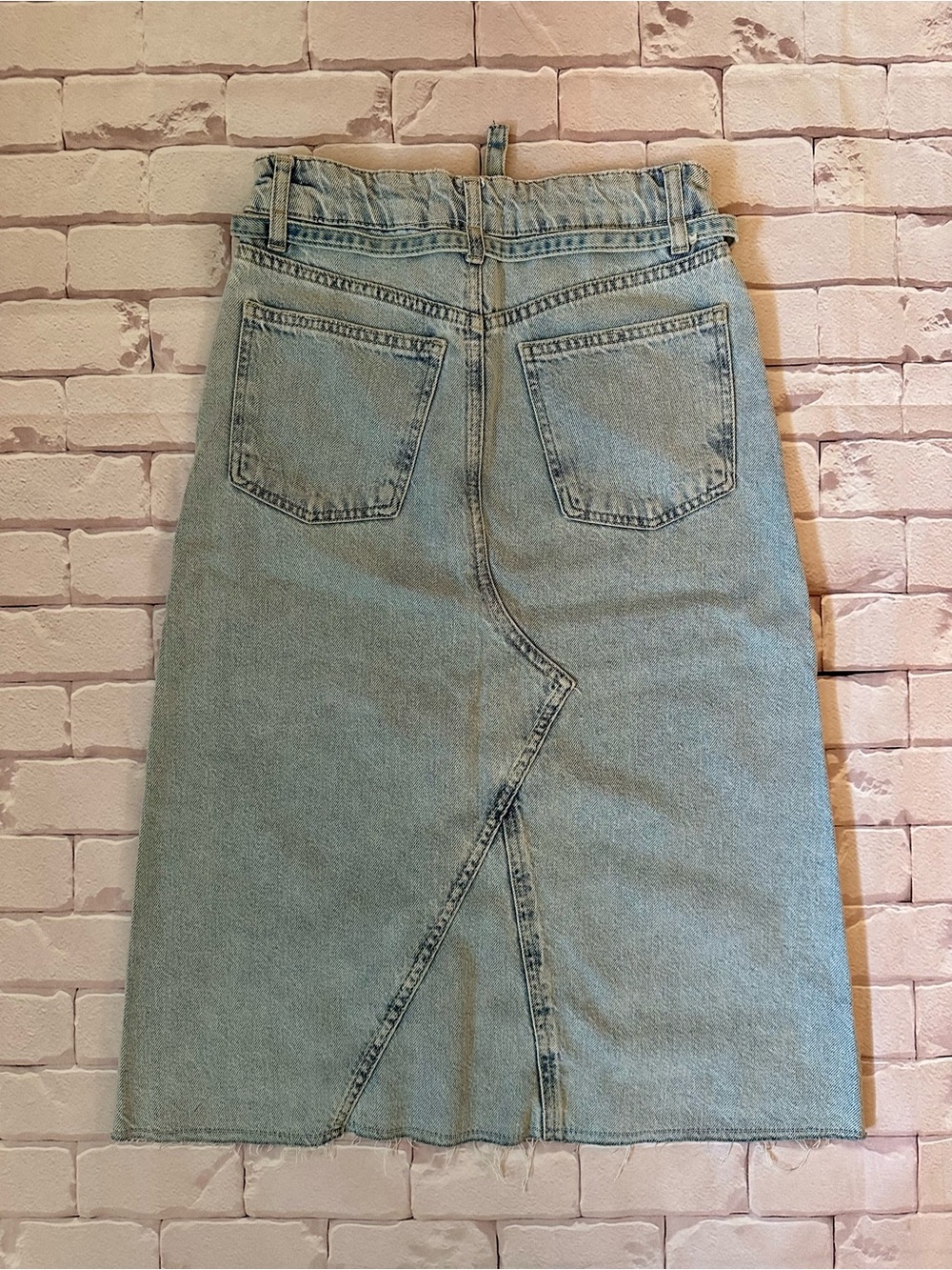 Zara Light Blue Denim Midi Skirt Girls Size 11/12 - Picture 4 of 4